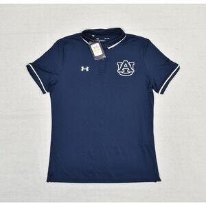 NEW Under Armour Women's Polo Shirt Loose Polyester Blue Size S Auburn Tigers
